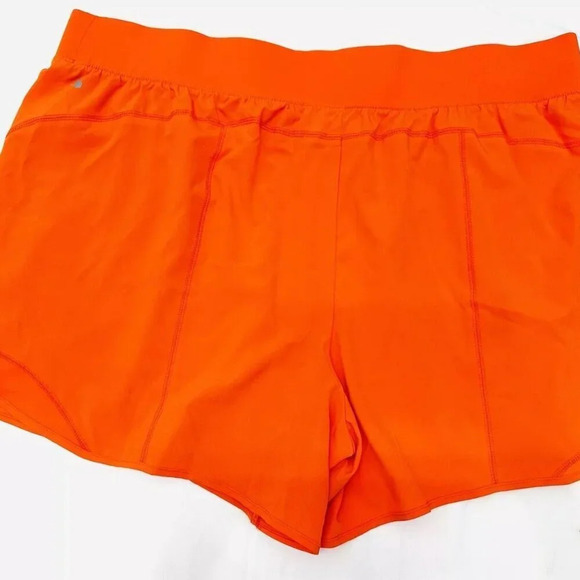 NWT TEK GEAR Women Mid Rise Drawstring Pockets Workout Orange Shorts Plus Sz 3X - Picture 2 of 4